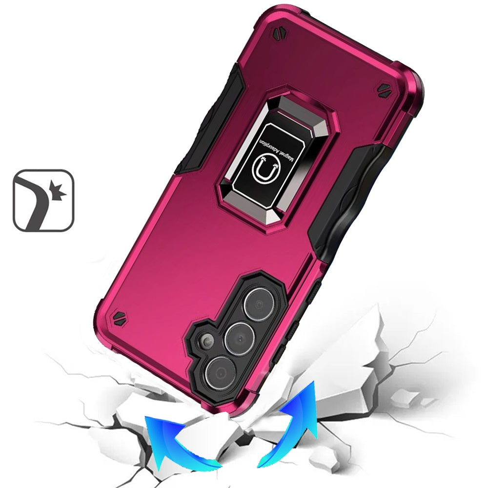 Phone Case for Samsung Galaxy A56 / A36 Shockproof Magnetic Ring Stand Hybrid Kickstand Armor 360 Rotation Anti-Slip Grip Military Grade Drop Resist Cover