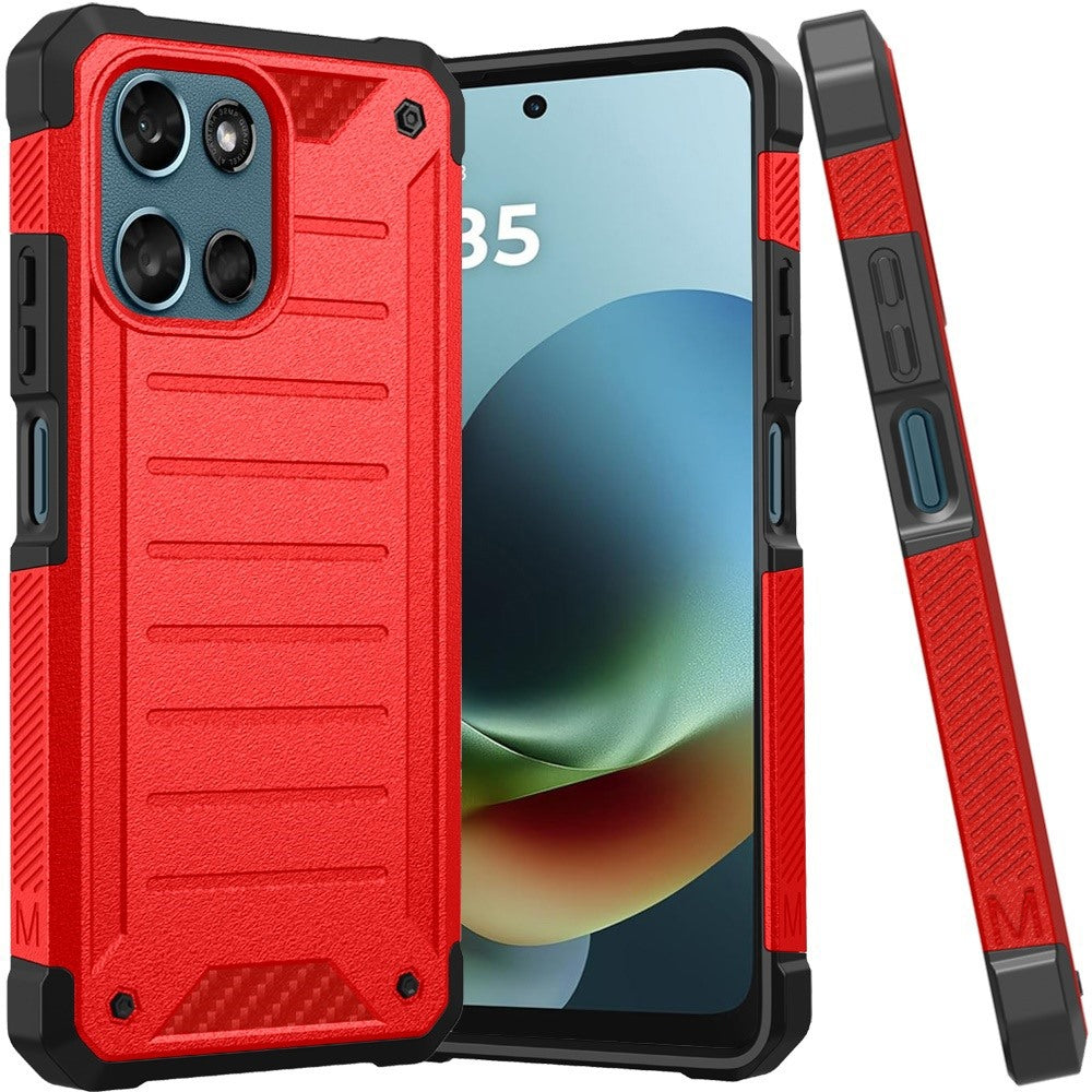 For Motorola Moto G Play 5G 2026 Tough Lined Design Hybrid Shockproof Protective Rugged TPU Hard PC with Durable Grip Case Cover