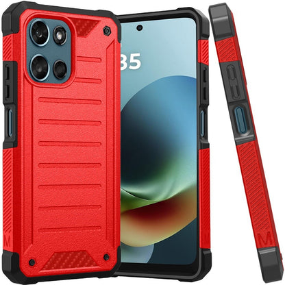 For Motorola Moto G 5G 2026/2025 Tough Lined Design Hybrid Shockproof Protective Rugged TPU Hard PC with Durable Grip Case Cover