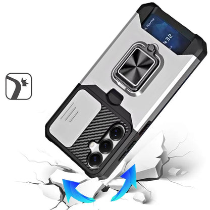 Phone Case for Samsung Galaxy S26 FE /S26 Fan Edition Card Holder Magnetic Ring Stand Shockproof Anti Slip Wallet Grip Protective Hybrid Design Cover