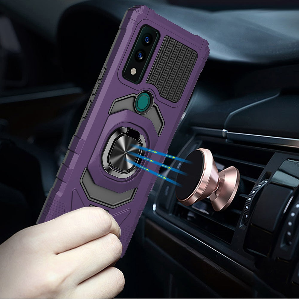 For Apple iPhone 17E /16E Hybrid Dual Layer with 360° Rotate Magnetic Ring Stand Holder Kickstand TPU Rugged PC Shockproof Case Cover