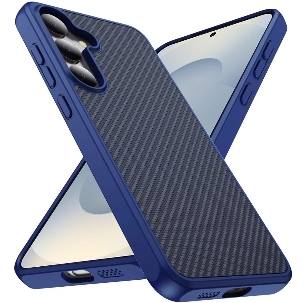 For Samsung Galaxy S26+ / S26 Plus Carbon Fiber Design with Magnetic HQ 2.0mm Thick Hybrid Shockproof Rubber Hard PC Case Cover