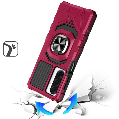 For Samsung Galaxy S25 Fan Edition /Galaxy S25 FE Hybrid Dual Layer with 360° Rotate Magnetic Ring Stand Holder Kickstand TPU Rugged PC Shockproof Case Cover