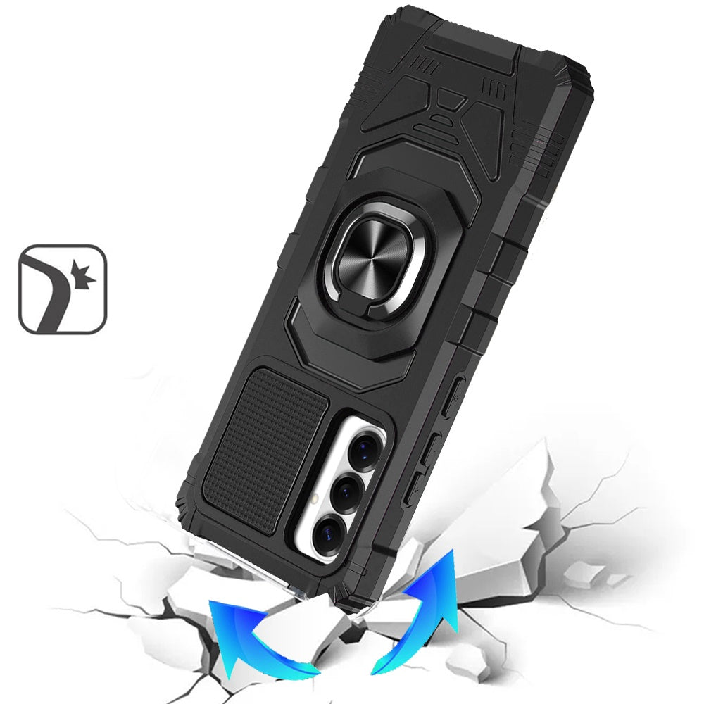 Phone Case for Samsung Galaxy S26 FE /Fan Edition Rugged Hybrid Dual Layer Magnetic Ring Stand Armor Shock Absorbing Heavy Duty TPU Reinforced Bumper Cover