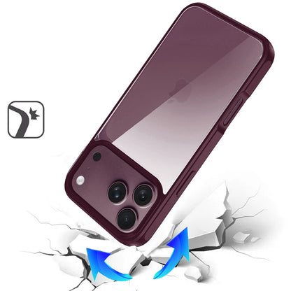 Phone Case for Apple iPhone 18 Pro/ iPhone 17 Pro Transparent Thick 2.0mm Hybrid Shockproof Rubber TPU Protective Slim Fit Grip Durable Clear HQ Design Cover Purple