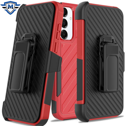 For Samsung Galaxy A36 Premium Tough Hybrid Case with Belt Clip Holster, Shockproof Rugged Design, Textured 2in1 Non-Slip Case Cover