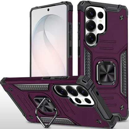 Phone Case for Samsung Galaxy S26 Ultra Magnetic Car Mount Hybrid Ring Stand Shockproof Rugged Grip Armor Heavy Duty Protective TPU Durable Cover Purple