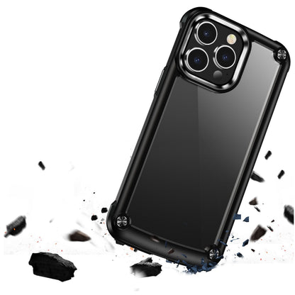 For Apple iPhone 15 (6.1") Heavy Duty Hybrid Clear back Shield Hard PC + TPU Bumper Edge Frame Shockproof Protective  Phone Case Cover