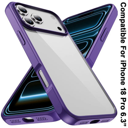 Phone Case for Apple iPhone 18 Pro Transparent Thick 2.0mm Hybrid Shockproof Rubber TPU Protective Slim Fit Grip Durable Clear HQ Design Cover