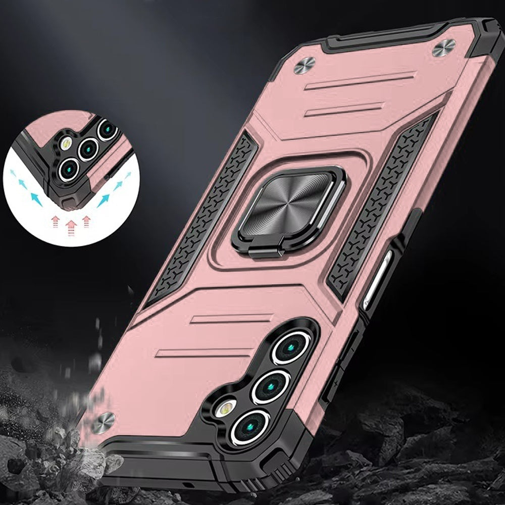 For Samsung Galaxy S25 /S24 Armor Hybrid Magnetic Stand with Ring Holder Kickstand Shockproof Heavy-Duty Durable Rugged TPU Dual Layer Case Cover