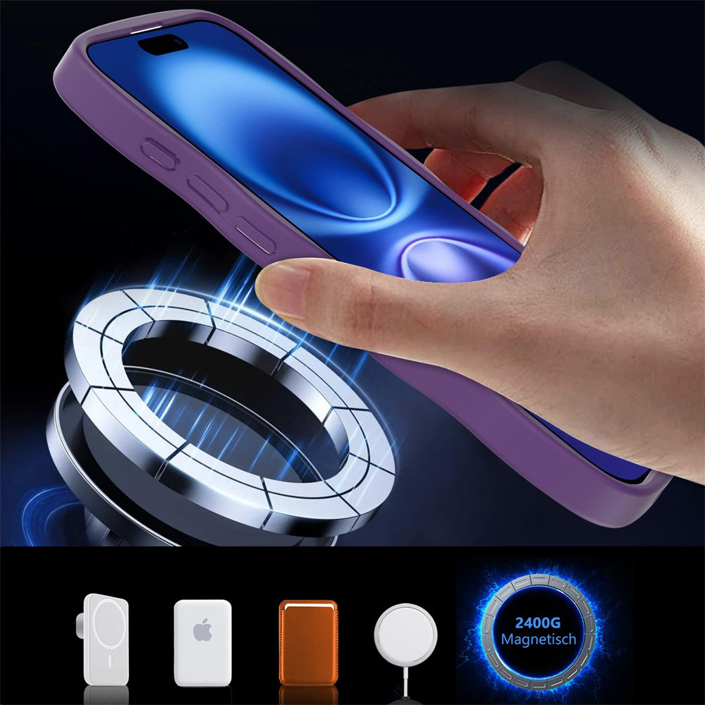 For Apple iPhone 17 (6.3") Grip Hand Magnetic Hybrid Case Shockproof Protection Matte Skin Rubber TPU + PC Case Cover