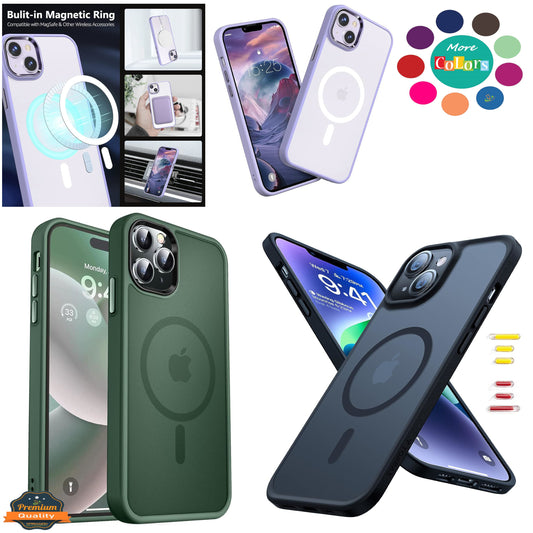 For Apple iPhone 16 Pro Max (6.9") Compatible with MagSafe [Strong Magnetic] Slim Translucent Matte Back TPU Shockproof Case Cover