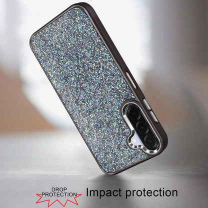 For Samsung Galaxy S26 Crystal Sparkle Diamond Glass Full Mini Glitter Bling Frame TPU Hybrid Protective Case Cover