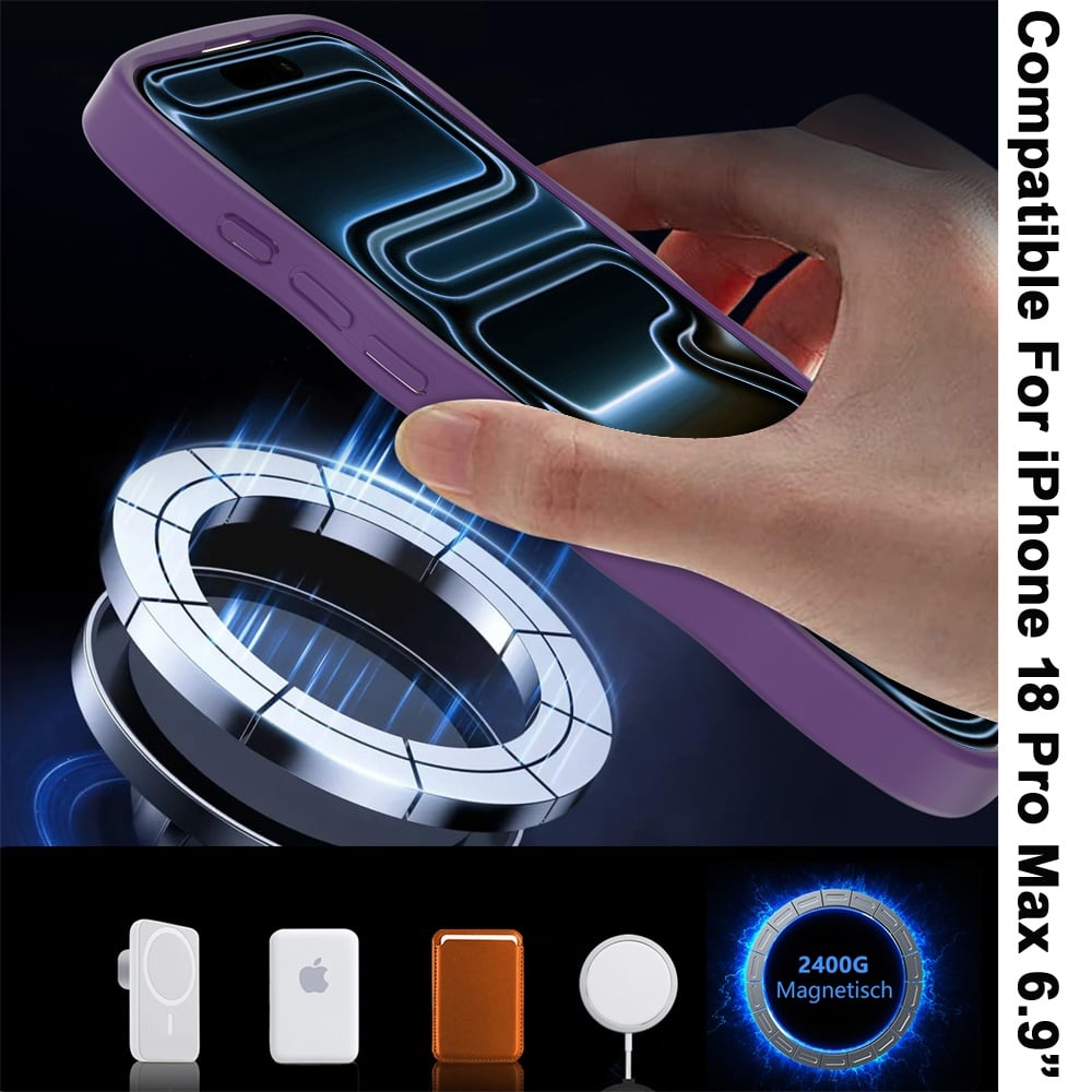 Phone Case for Apple iPhone 18 Pro Grip Hand Magnetic Circle Shockproof Hybrid Durable Frame Rugged Protective Secure Hold Premium TPU Cover