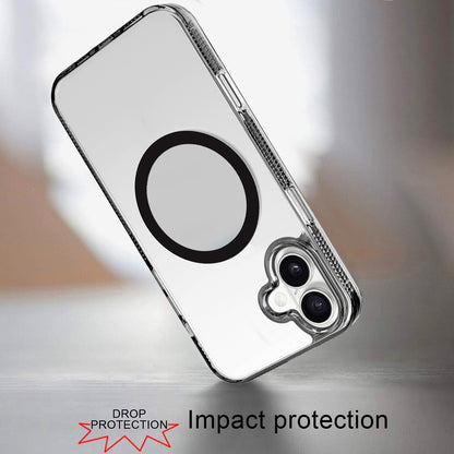 For Apple iPhone 17 Air (6.6") MagSafe Compatible Integrated Technology Clean Transparent Hybrid Armor TPU Frame Case Cover Black