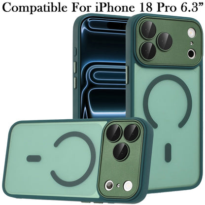 Phone Case for Apple iPhone 18 Pro Matte Frosted Magnetic Back Hybrid Hard PC Soft TPU Camera Protection Slim Shock Absorbing Anti Fingerprint Cover