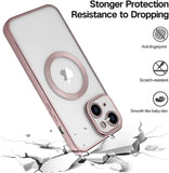 For Apple iPhone 15 Pro Max (6.7") Hybrid Clear with Plating Chrome Frame & Camera Protection Compatible with Magsafe  Phone Case Cover