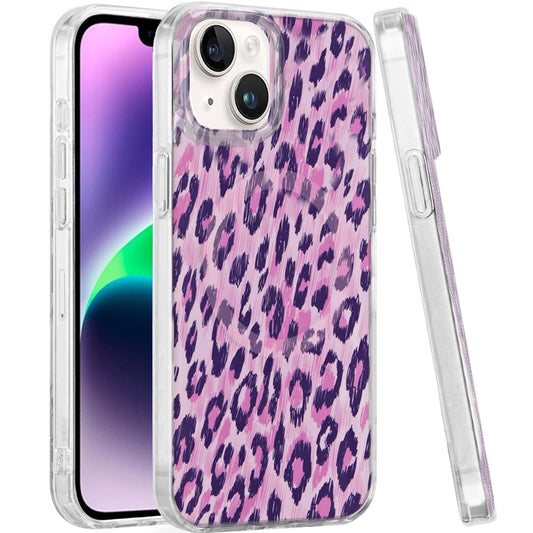 For iPhone 14/13 (6.1") Stylish Pattern Fashion IMD Printed Design TPU Double Layer Slim Shockproof with Magnetic Back Case Cover
