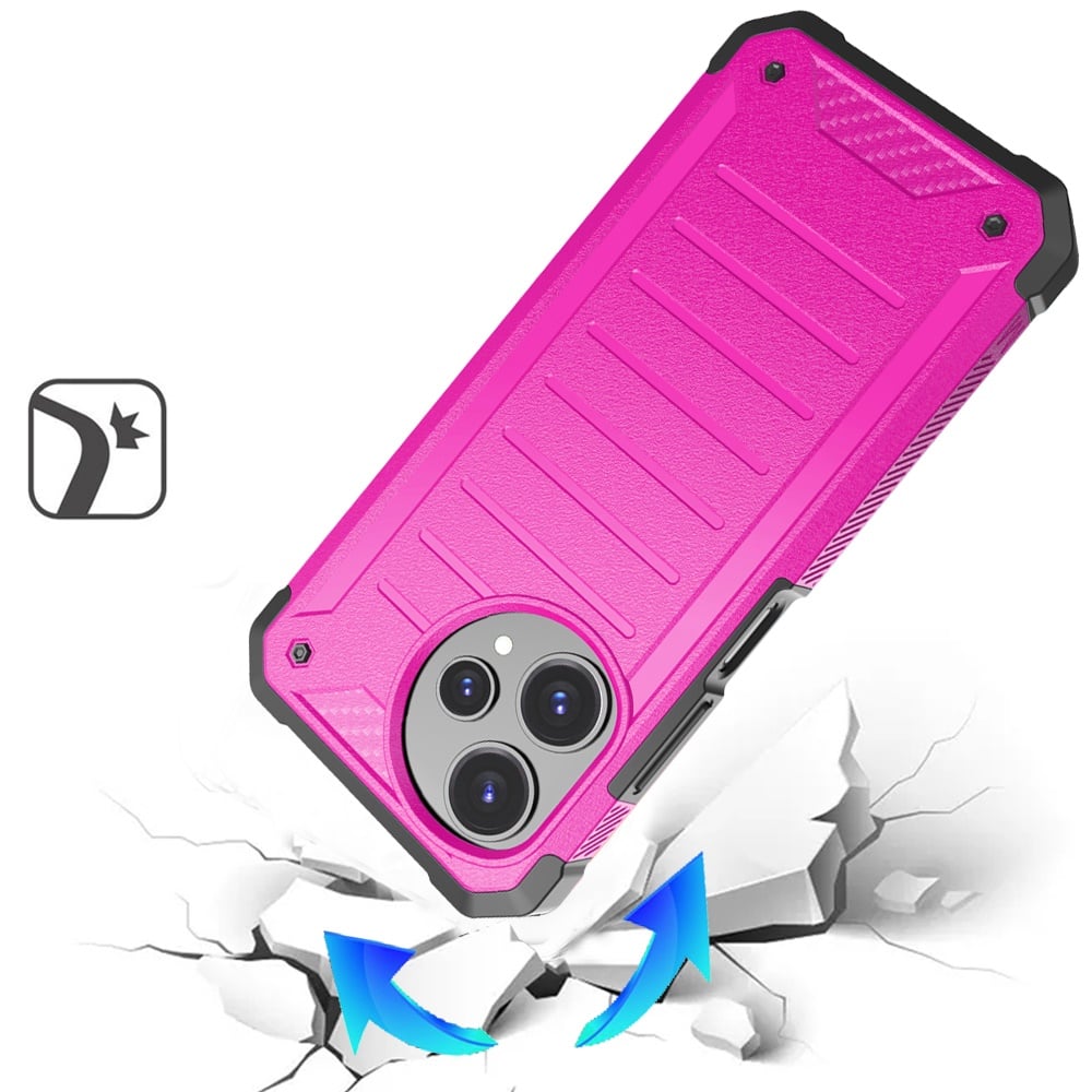 Phone Case for Cricket Icon Plus 2026 Tough Rugged Shockproof Grip two layer Armor Hybrid Heavy Duty Anti Slip Protective Durable Lined Design Cover Hotpink