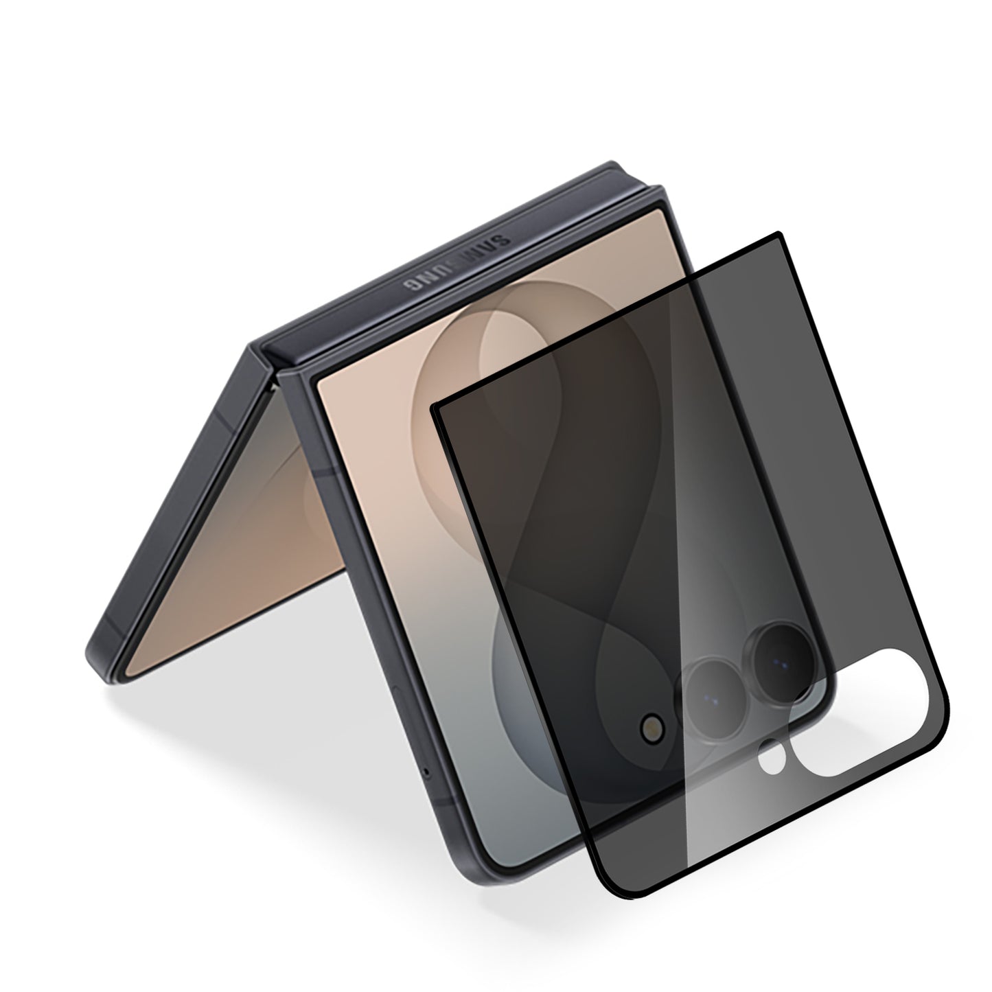 Screen Protector for Samsung Galaxy Z Flip 8 Tempered Glass Screen Protector Privacy Anti-Spy Anti Peeping 9H, Black Screen Guard Easy to Install Black