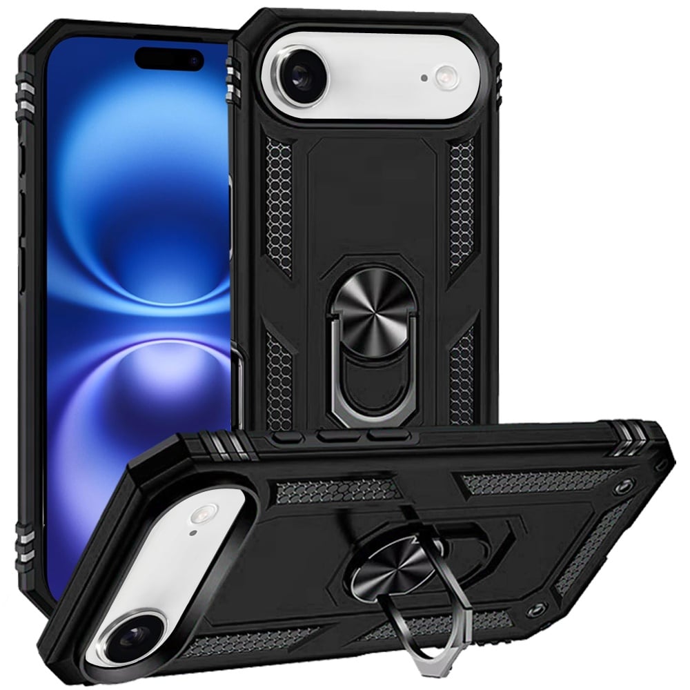 For Apple iPhone 17 Air (6.6") Hybrid Shockproof Durable 360 Degree Rotatable Ring Stand Holder Kickstand Fit Magnetic Car Mount Case Cover