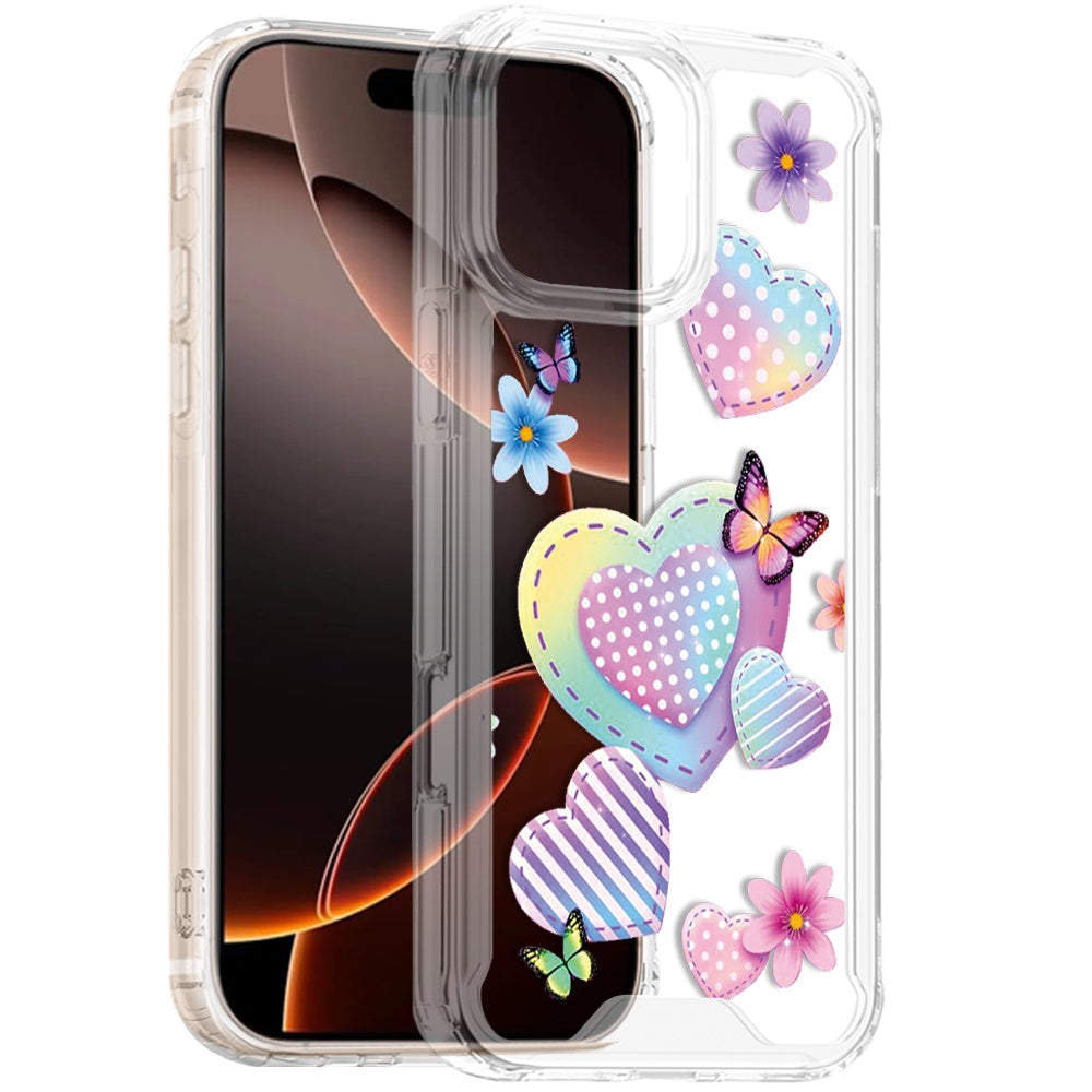 Phone Case for iPhone 16 Pro Max Beautiful Fashion Design TPU Shockproof Hybrid Rubber PC Slim Lightweight Protective Stylish Pattern Cover Multicolor