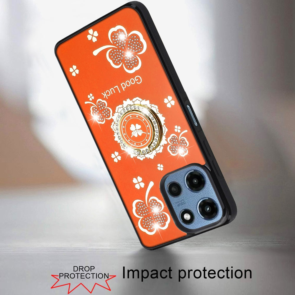 For Motorola Moto G 5G 2026/2025 Diamonds 3D Fashion Bling Sparkly Glitter Ornaments Engraving Hybrid with Ring Stand Case Cover