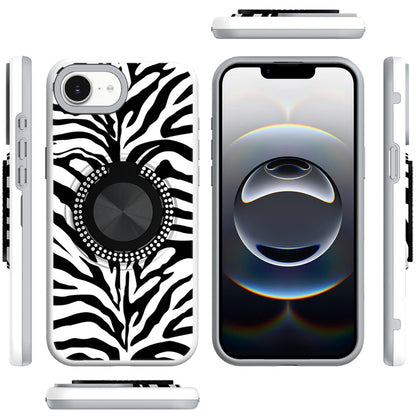 Pattern Design Hybrid with Invisible Ring Stand & Magnetic Back, Shockproof Protective Grip