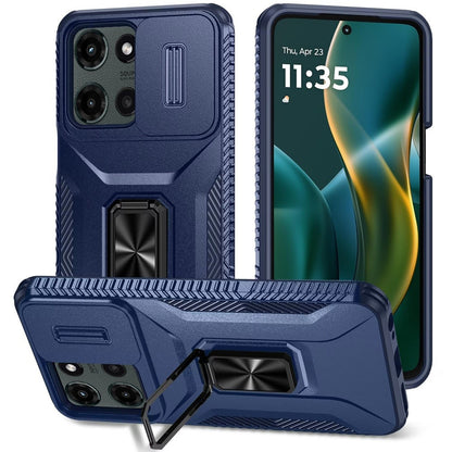 For Motorola Moto G Stylus 5G 2025 Case, Camera Cover with Magnetic Rotation Ring Stand, Military Grade Hybrid Hard TPU Shockproof Case Cover