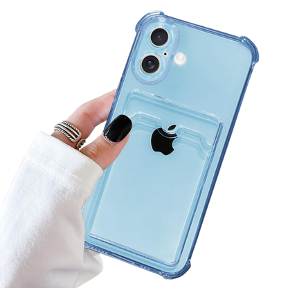 For Samsung Galaxy A17 5G Clear Slim TPU Phone Case with Credit Card Slot Back, Transparent Protective Shockproof Case Cover