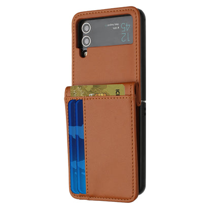 For Samsung Galaxy Z Fold 7 Wallet Case PU Leather Back Storage with Card ID Slot, Pocket Holder, Hybrid Protective Case Cover Brown