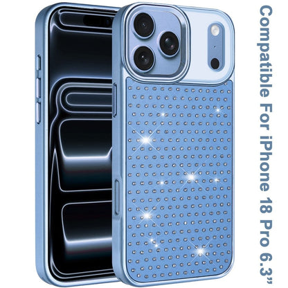 Phone Case for Apple iPhone 18 Pro Luxury Diamond Bling Sparkle Chrome Metallic Edge Shockproof Durable Protective Stylish Premium Hybrid Design Cover