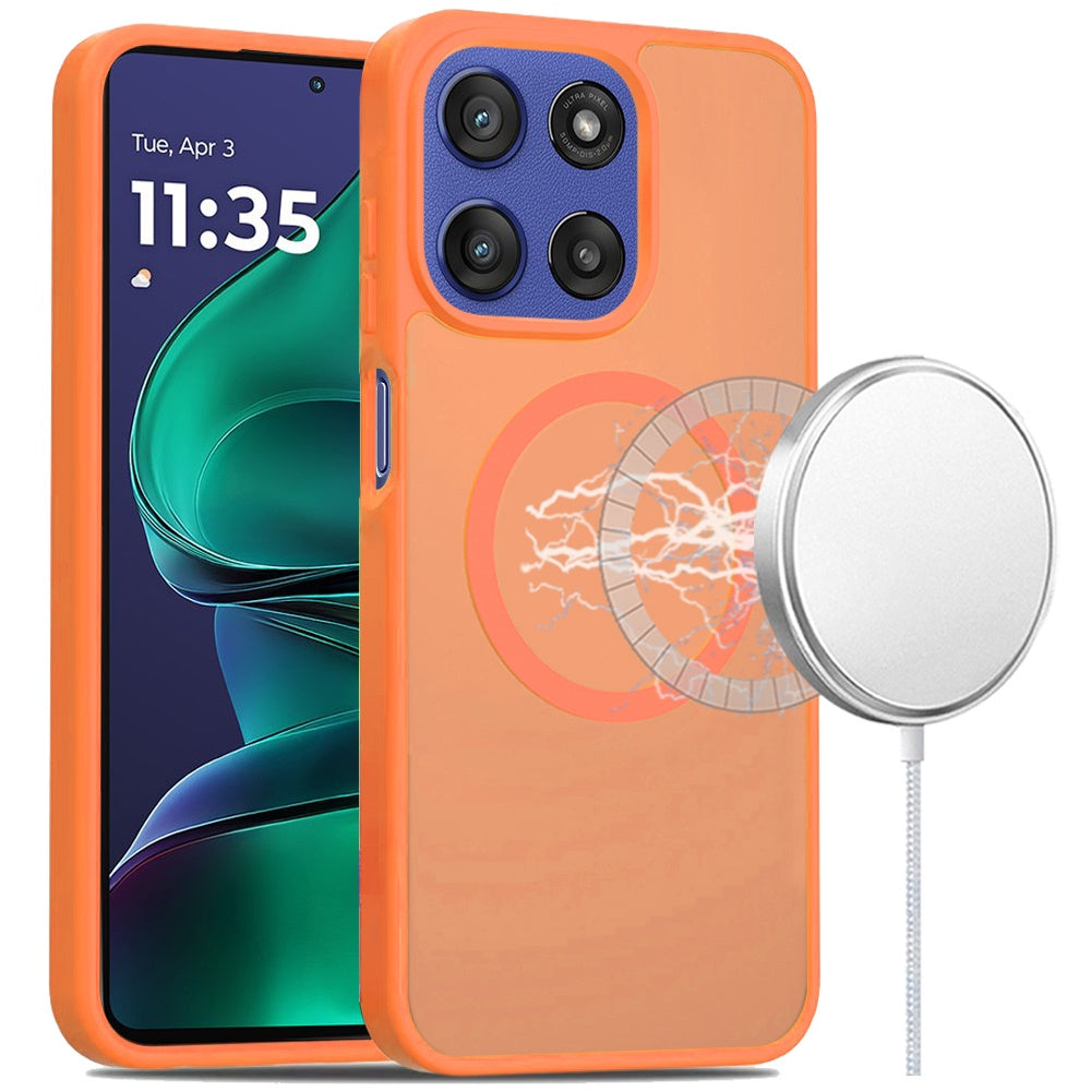 For Motorola Moto G Stylus 5G 2026 /2025 MagSafe Compatible Case Hybrid Soft TPU Bumper Hard Translucent Matte Back Slim Shockproof Case Cover Cosmic Orange