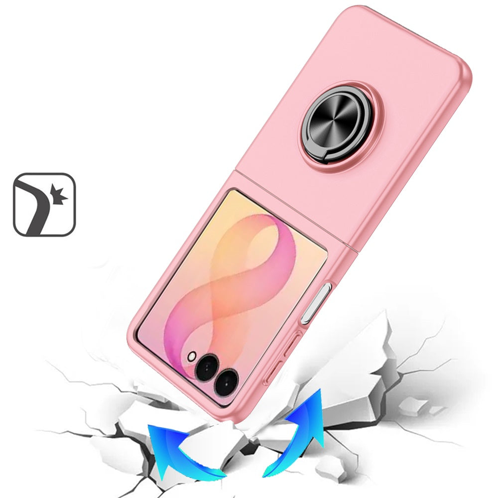 Phone Case for Samsung Galaxy Z Flip 8 Invisible Ring Stand Shockproof Anti Slip Durable Grip Protective Hybrid Slim Fit Magnetic Car Mount Holder Cover