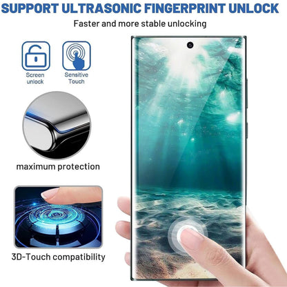 For Samsung Galaxy S25 /S24 Plus + Ultra Tempered Glass Screen Protector, Bubble-Free, Anti-Scratch, Fingerprint Unlock Compatible Protector Clear