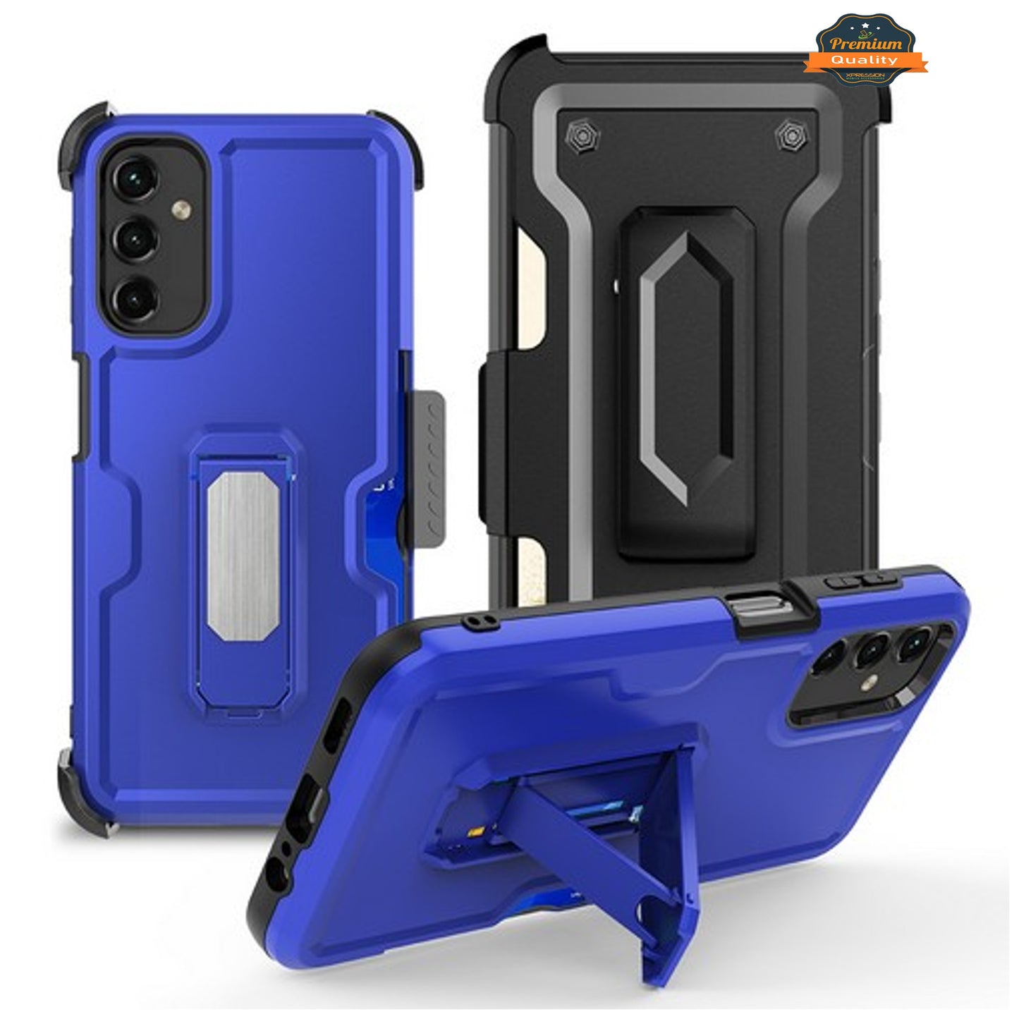 Phone Case Cover for Motorola Moto G Stylus 5G 2026 Hybrid Wallet Case with Invisible ID Card Slot, Kickstand, Holster Belt Clip, Heavy-Duty Protection Cover Blue