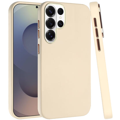 For Samsung Galaxy S26 Ultra Slim Classic Hybrid Around Rubber Gummy Gel Slick Hard PC Silicone TPU Chromed Button Case Cover
