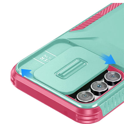 For Samsung Galaxy S25 /S24 Slim Fit Shockproof Hybrid with Slide Camera Window Covering, Rugged Tpu Silicone Hard PC Bumper Case Cover