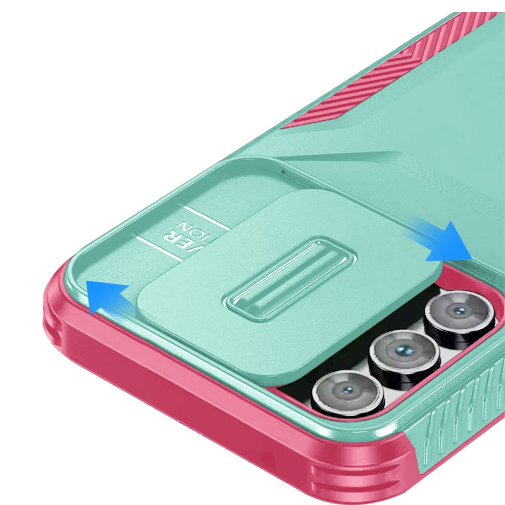 For Samsung Galaxy S25 Ultra Slim Fit Shockproof Hybrid with Slide Camera Window Covering, Rugged Tpu Silicone Hard PC Bumper Case Cover