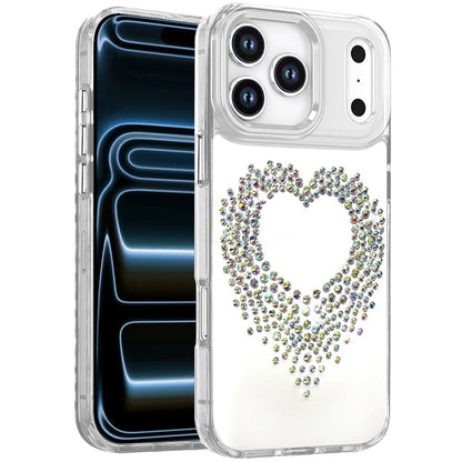 Phone Case for Apple iPhone 18 Pro Angel Hearts Bling Shimmer Colorful Glitter Chrome Edge Shockproof Stylish Hybrid Design Cover