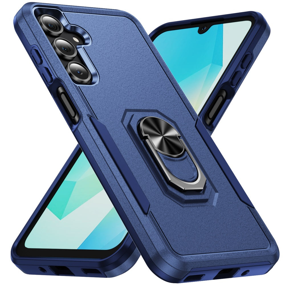 For Samsung Galaxy S25 Fan Edition /Galaxy S25 FE Hybrid Rugged Tough 2in1 Drop-Proof Protection Military Grade Armor with Metal Ring Stand Case Cover