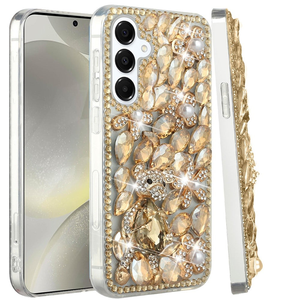 For Samsung Galaxy S25 /S24 Bling Crystal 3D Full Diamonds Luxury Sparkle Rhinestone Hybrid Protective Case Cover
