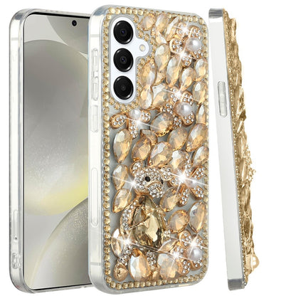 For Samsung Galaxy S25 /S24 Bling Crystal 3D Full Diamonds Luxury Sparkle Rhinestone Hybrid Protective Case Cover