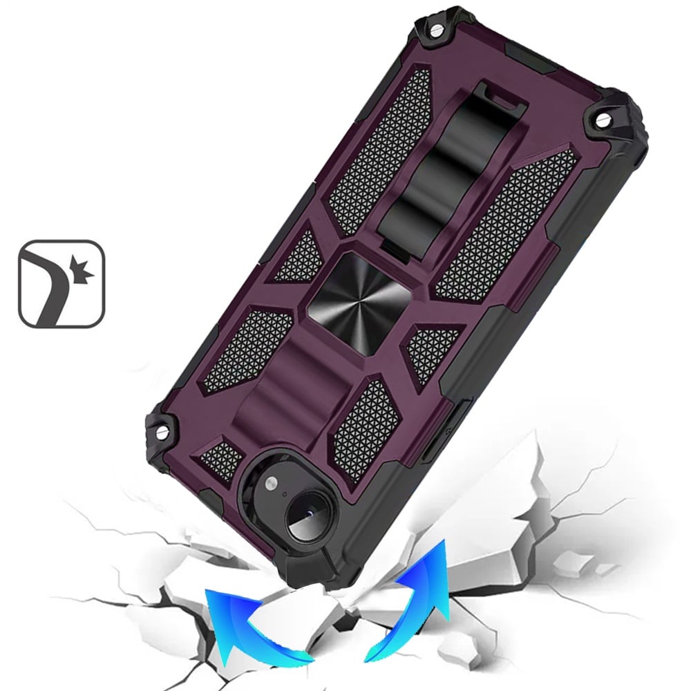 Built in Magnetic Hiden Kickstand Shockproof Rugged Armor Grip Hybrid Heavy Duty Anti Slip Protective Style