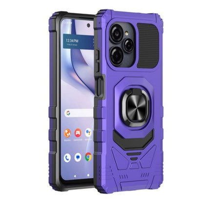 For Motorola Moto G Power 5G 2026 Hybrid Magnetic Car Mount Ring Kickstand Stand Holder Full-Body Armor Protective [Military Grade] Case Cover Purple