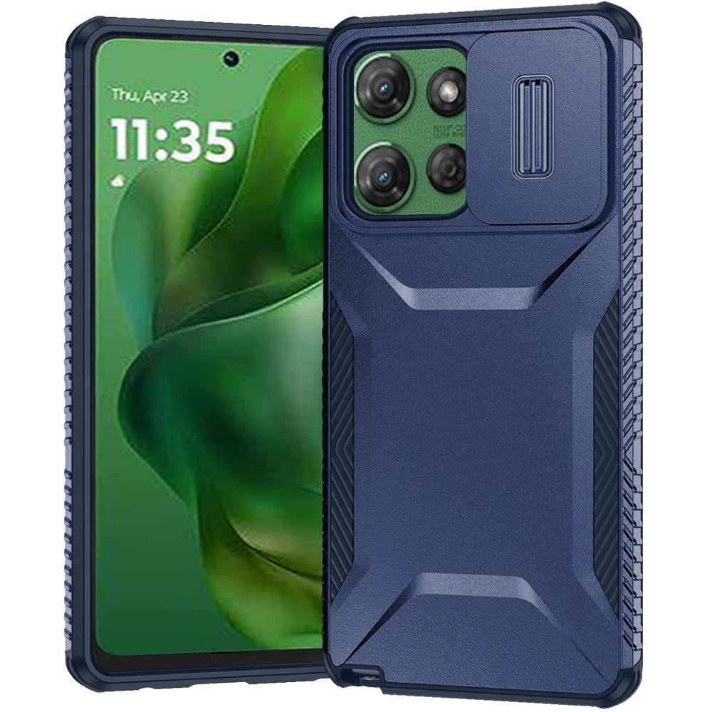 For Motorola Moto G Stylus 5G 2025 Slim Fit Shockproof Hybrid with Slide Camera Window Covering, Rugged Tpu Silicone Hard PC Bumper Case Cover