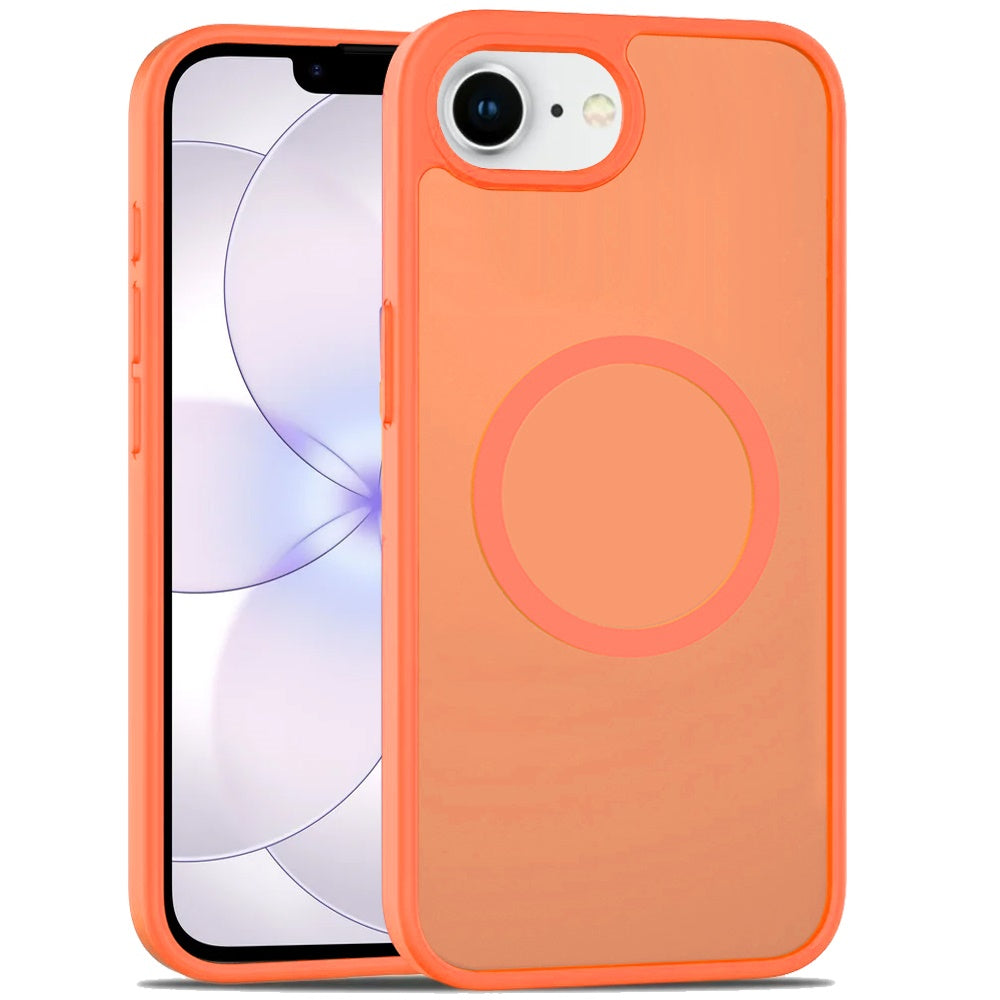 For Apple iPhone 17E /16E MagSafe Compatible Case Hybrid Soft TPU Bumper Hard Translucent Matte Back Slim Shockproof Case Cover Cosmic Orange