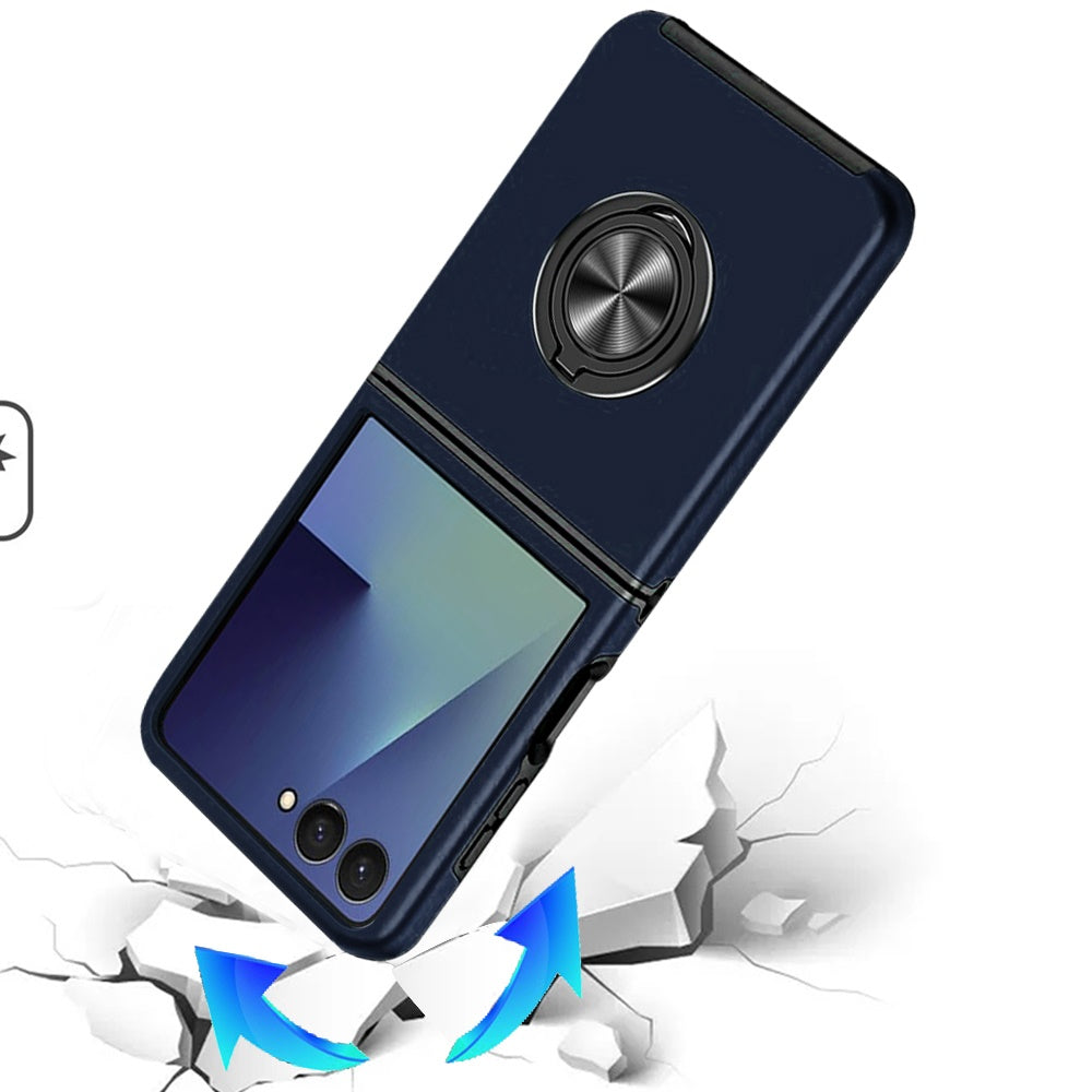 Phone Case for Samsung Galaxy Z Flip 8 Invisible Ring Stand Shockproof Anti Slip Durable Grip Protective Hybrid Slim Fit Magnetic Car Mount Holder Cover