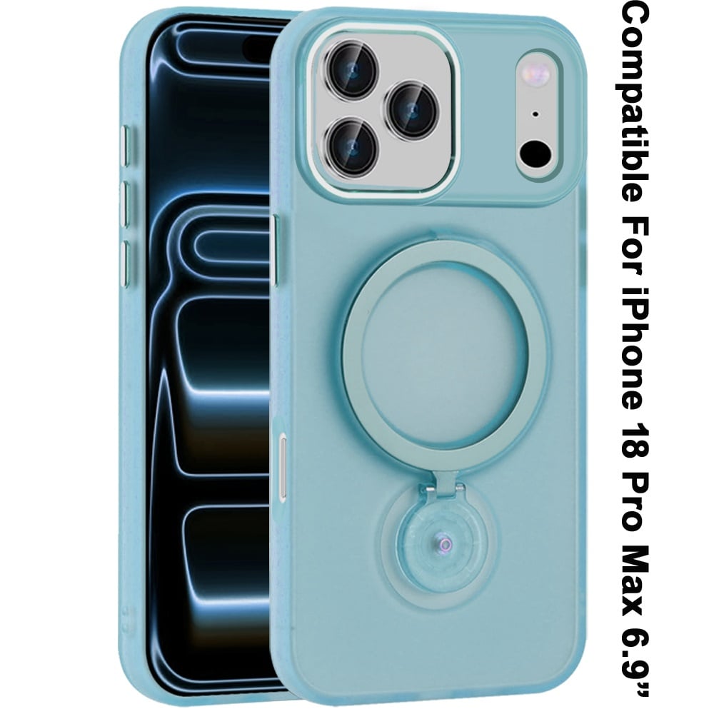Phone Case for Apple iPhone 18 Pro Max Magnetic Hoop 360 Ring Stand Hybrid Shockproof Hard PC TPU Rubber Bumper with MagSafe Compatible Cover