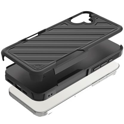 For Samsung Galaxy A16 5G Combo Hybrid lined with Belt Clip Holster Armor Shockproof Rugged Textured 2in1 Non Slip Tough Case Cover